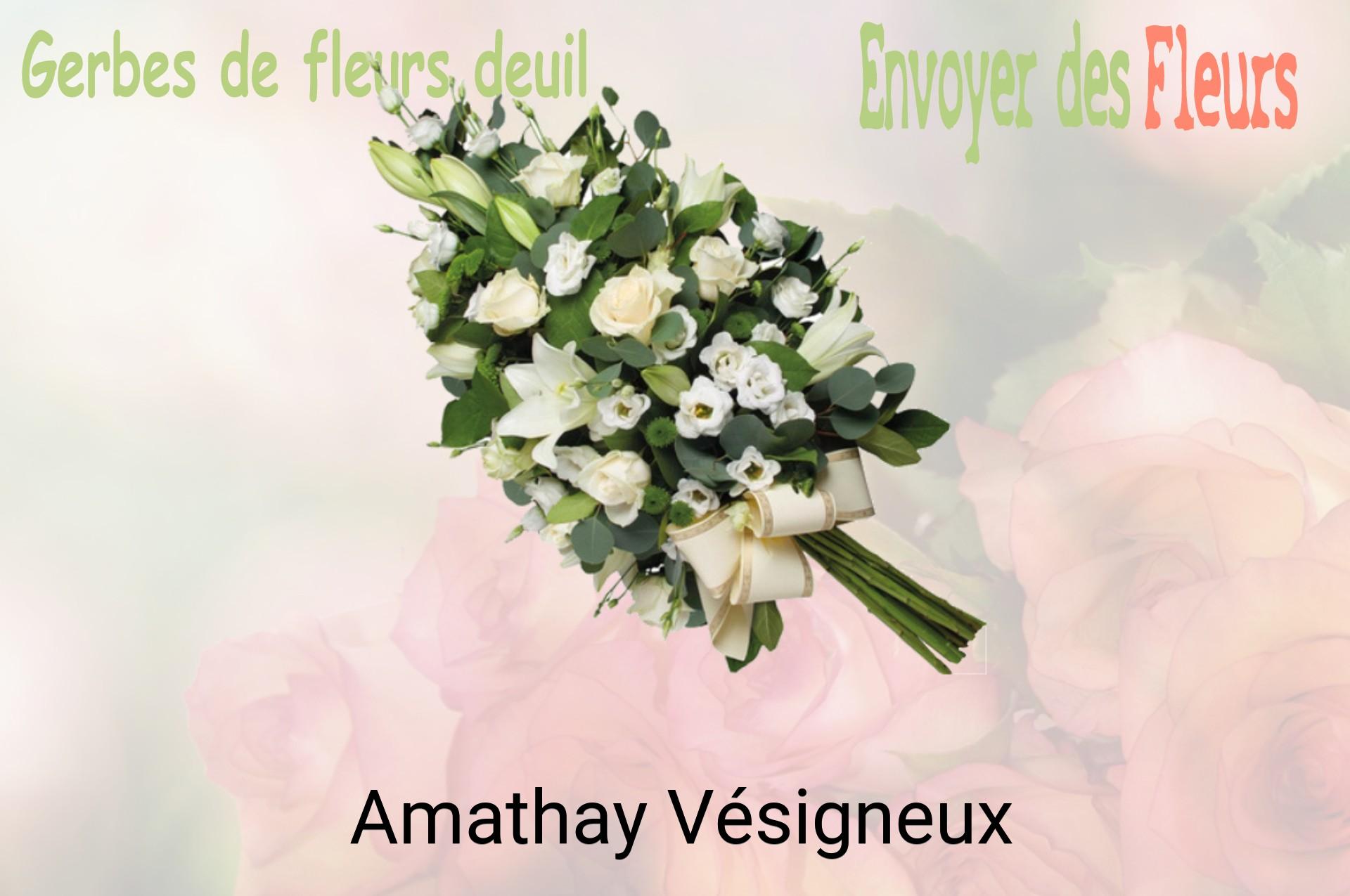 Gerbe de fleurs de deuil livrée à Amathay-Vésigneux